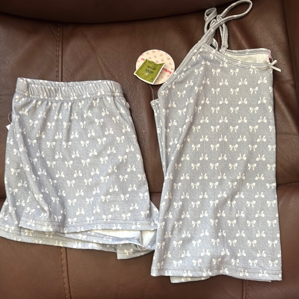 Gray Floral Pajama Set